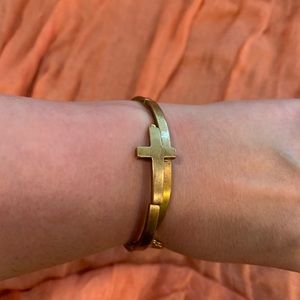 Alex and Ani gold cross wrap bracelet
